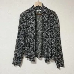 ☆ Van fee (F) 花柄 ボレロ 羽織り シャツ ブラック