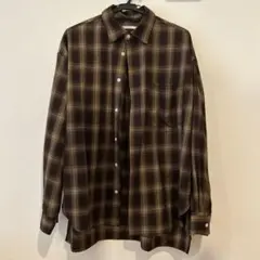【CIAOPANIC TYPY】ブラウン系チェック 長袖シャツ