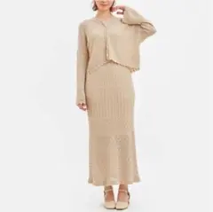 透かし編みニット　セットアップ