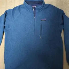 patagonia フリース ハーフジップ 青 メンズL