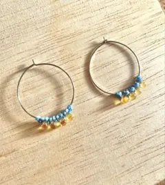 ハンドメイド マクラメフープピアス