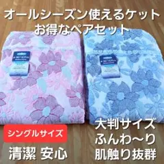 丸洗い可 オールシーズンケット お得なペア2枚セット肌触り抜群 肌掛け布団⑯