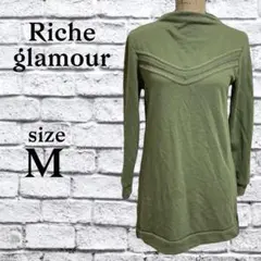 B47 リシェグラマー 【M】 トップス トレーナー チュニック丈 長袖 カーキ
