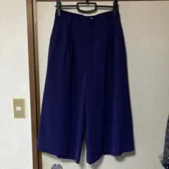 紫色 タック入り キュロットパンツ