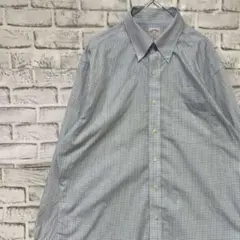 ブルックスブラザーズ長袖シャツ！ホワイトブルーチェックL 0310
