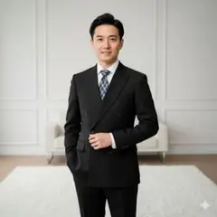 【美品】ARTHER PHILLIPE /ブラックフォーマルスーツ A5 日本製