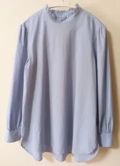 グリーンレーベルリラクシング　スタンドカラーブラウス　フリル