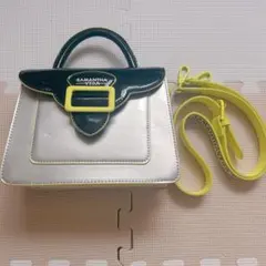 サマンサベガ バッグ イエロー×ブラック×シルバー Y2K