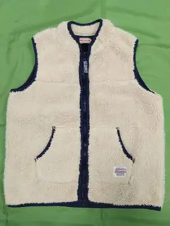 ミキハウス 120 ボア・フリース素材ベスト アイボリー