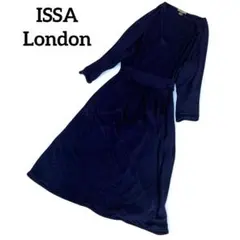 ISSA London ドルマンスリーブ ワンピース ネイビー Vネックのサムネイル