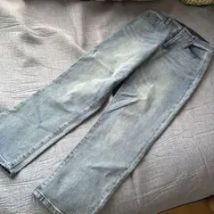 ライトブルー デニムパンツ L ストレート ストレッチ　オールシーズン