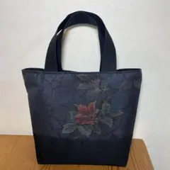 大島紬（秋名バラ）No.271リメイクトートバッグ