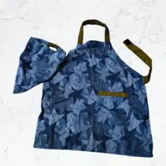 子ども用 エプロン ハンドメイド品 デニム 星柄