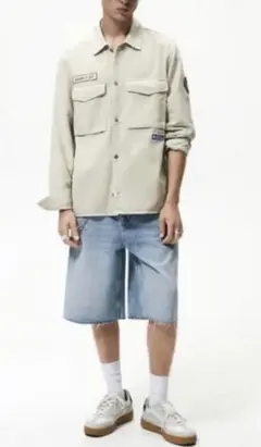送料無料 新品 ZARA パッチジャケット USサイズL