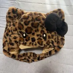 USJ ユニバ　キティちゃん　ファンキャップ　ヒョウ柄