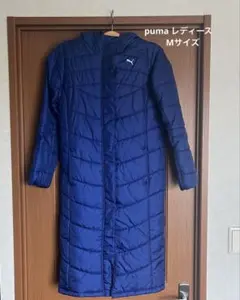 美品　PUMA フード付きダウンコート ネイビー　レディース(Mサイズ)