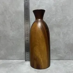 木製 花瓶 茶色 口欠けあり