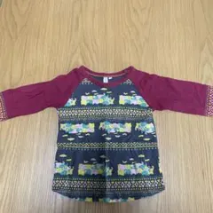 LAGOM 動物柄 ラグラン袖 Tシャツ 100cmのサムネイル
