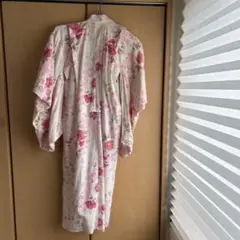 花柄 浴衣 白・ピンク