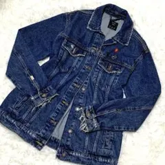 Bershka デニムジャケット レディース ピンバッジ付き XS 大きめ