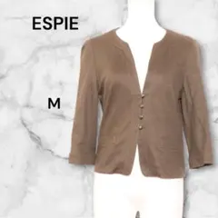 ESPIE アウター　ノーカラージャケット　シンプル　綿混　麻混 Mのサムネイル