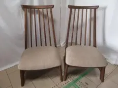 【美品 オーク無垢材 飛騨高山 飛騨清見工房 リビングチェア 2脚セット】
