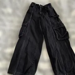 GU ブラック カーゴパンツ L(160)