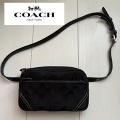 COACH シグネチャー 縦型ショルダーバッグブラックメッセンジャーユニ