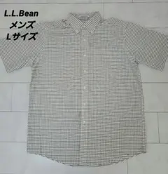 L.L.Bean メンズ Lサイズ 半袖シャツ チェック柄
