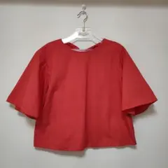 美品 ナノユニバース nano universe バックリボンブラウス オレンジ