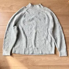 UNIQLO ライトスフレヤーンポインテールクルーネックセーターM グレー