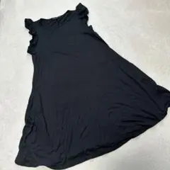 ノースリーブ フリル ワンピース レディース ブラック