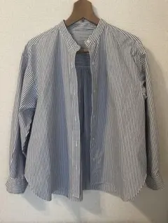 チャオパニックティピー　ストライプ バンドカラー 長袖シャツ