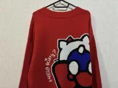 Hello Kitty レッドカーディガン　キティちゃん　リボン　セーターニット