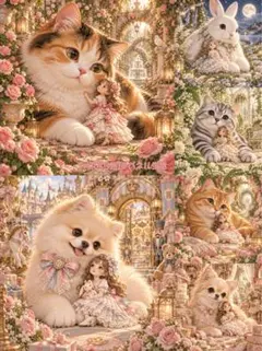 PARADISEパネル生地 女の子柄 猫柄 P662 - メルカリ