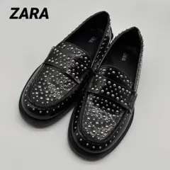 美品 ZARA ザラ スタッズ ローファー ブラック 35(22.5)