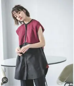 JEANASIS ジーナシス　ニットドッキングシャツ