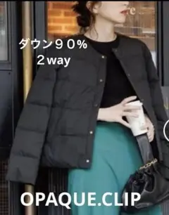 ミュラーダウン 2WAY ノーカラー ジャケット　M 襟取り外し可能　簡単　肉厚