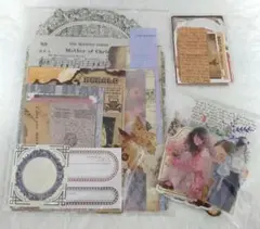 【23】コラージュ素材 おすそ分け 紙モノ シール 海外