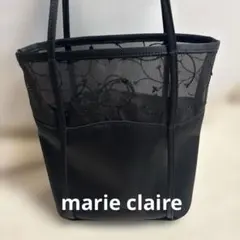 marie claire トートバッグ ブラック メッシュ 刺繍のサムネイル