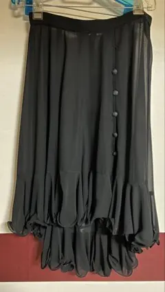 社交ダンス　ラテン　フリルスカート ブラック