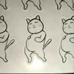 ぽっちゃり猫 おもしろ フレークシール