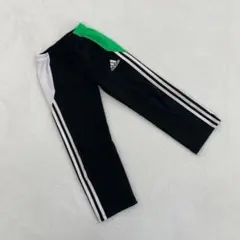 アディダス キッズ ジャージパンツ ブラック ホワイト グリーン ストライプ