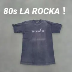 フェード 墨黒 シングルステッチ 80s LA ROCKA！ Tシャツ