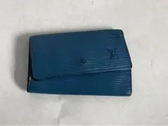 ルイヴィトン　エピ ミュルティクレ4 キーケース エピデニム ブルー