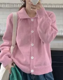 新品Dazy ピンク ニットセーターカーディガン 長袖