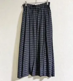 ビアズリー チェック　ロングフレアスカート　イージースカートのサムネイル