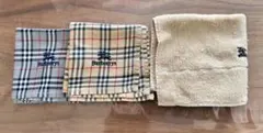 【未使用品】BURBERRY クラシックチェック柄ハンカチ＋タオル地 3枚セット