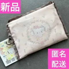 新品⭐️サンリオ　こぎみゅん　エコバッグ　チェック柄　総柄　アイボリー　折りたたみのサムネイル