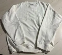 古着　美品　スウェット　ホワイト パネルデザイン